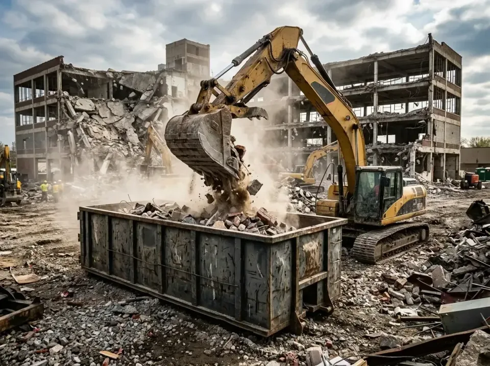 demolition-site-rubble-removal-007 demolition-site-rubble-removal-007 — Freeport Dumpster Services for Roofing, Building, and Cleanup, Low Cost Construction Du…