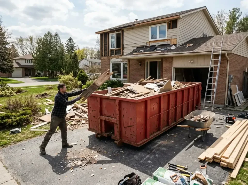 home-renovation-debris-cleanup-001 home-renovation-debris-cleanup-001 — recent job completion, Low Cost Construction Dumpster Rental in United States
